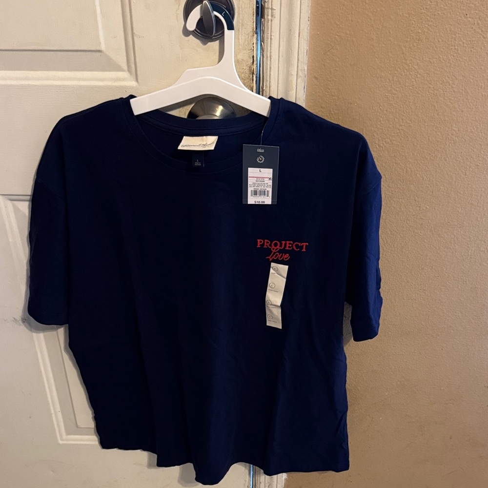 Universal Thread Navy Tee with Red Embroidery